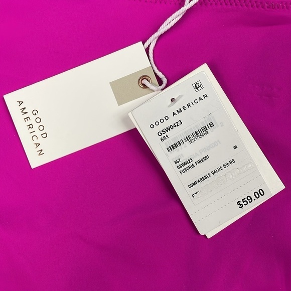 NWT Good American Good Compression Neon Fuchsia Pink Scuba Bikini Brief Sz 2 - Picture 7 of 10